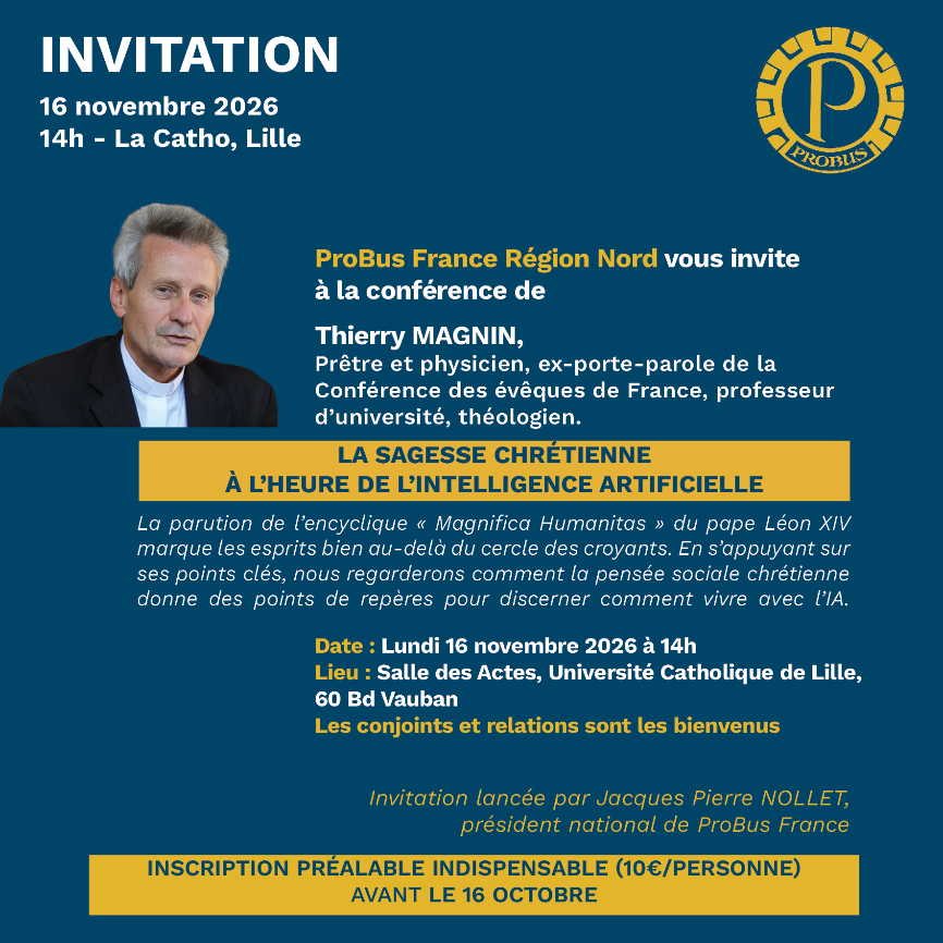 Conférence Thierry Magnin le 16 novembre 2026